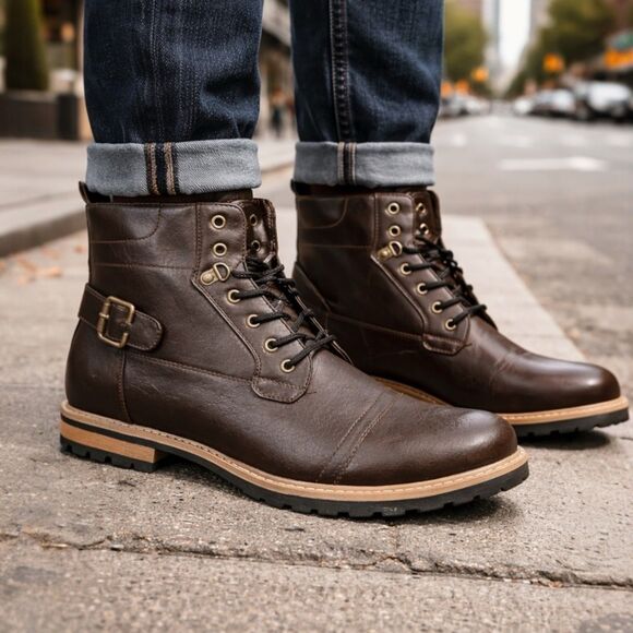 Men\'s Brown Leather Chukka Boots - Classic Lace-Up main image 7